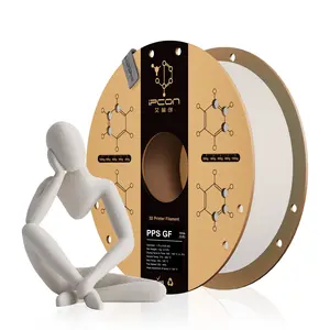 iPCON PPS GF 250g 3D Printing Filament, Glass Fiber Reinforced PPS 3D Printer Filament, Flame Retardant, Heat Resistant & Insulating PPS-GF, Optimized Interlayer Bonding & Automatic Filament Refill PPS GF, Water & Chemical Resistance PPS GF Material