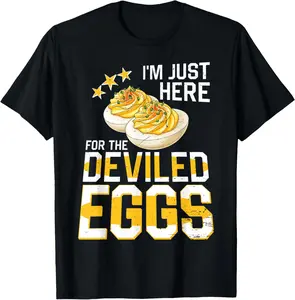 100% Cotton Fashion Garment I'm Just Here for The Deviled Eggs Thanksgiving Food Family T-Shirt