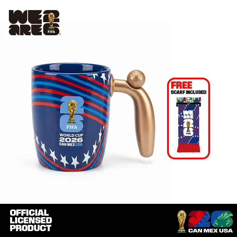 Official 2026 FIFA World  Essential Fan Set:14oz Fidget Coffee with Spinning Soccer Ball Handle Creative Spin Mug Hand Spinner Anxiety Couple Outfit Family Pack summerwins America250 Independenceday