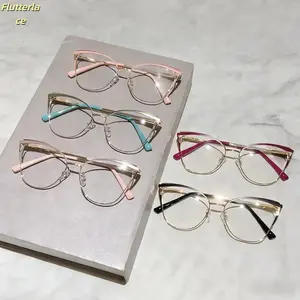 Cat-Eye Blue Light Glasses by SpringStatements – Sleek Metal Frame Eyewear for Women & Men, Lightweight Advanced Anti-Blue Light Protection, Clear Color-True Lenses for Work, Gaming, Online Classes, Daily Screen Time