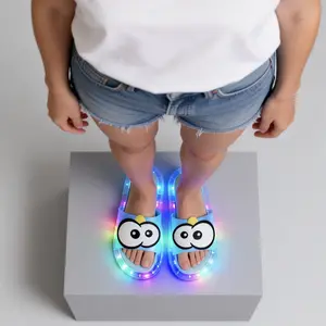 Novelty Glowing Sandals - LED Color Changing Slides - Breathable Night Light Shoes for Adults Teens - Best Couple/Gift Idea - True to Size US Sizing