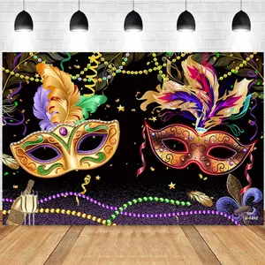 Photography Background Carnival Masquerade Ball Masks Ribbons Celebration Activities Photo Studio Backdrop