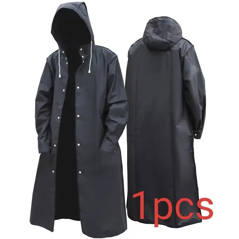 Unisex Eva Waterproof Rainproof Raincoat, Stylish Long Hooded Rain Jacket, Perfect for Strolls in the Rain, Rainy Days, Rainy Season, Available in Multiple Sizes, Waterproof Clothes