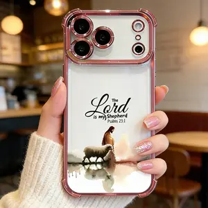 The Lord is My Shepherd Psalm 23 Phone Case for iPhone 17 16 15 14 13 12 11 Pro Max Plus Air Christian Bible Verse Aesthetic Clear Shockproof Soft TPU Cover Easy to Clean Faith Gift Smartphone Casing DDSJ260407032