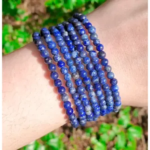 Lapis Lazuli Bracelet - 4mm, Handmade, Natural Crystals, Custom Sizes