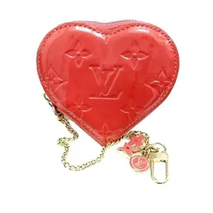 Pre-owned Louis Vuitton Patent Leather Small Leather Goods Porte Monnaie Coeur Monogram Vernis Coin Case