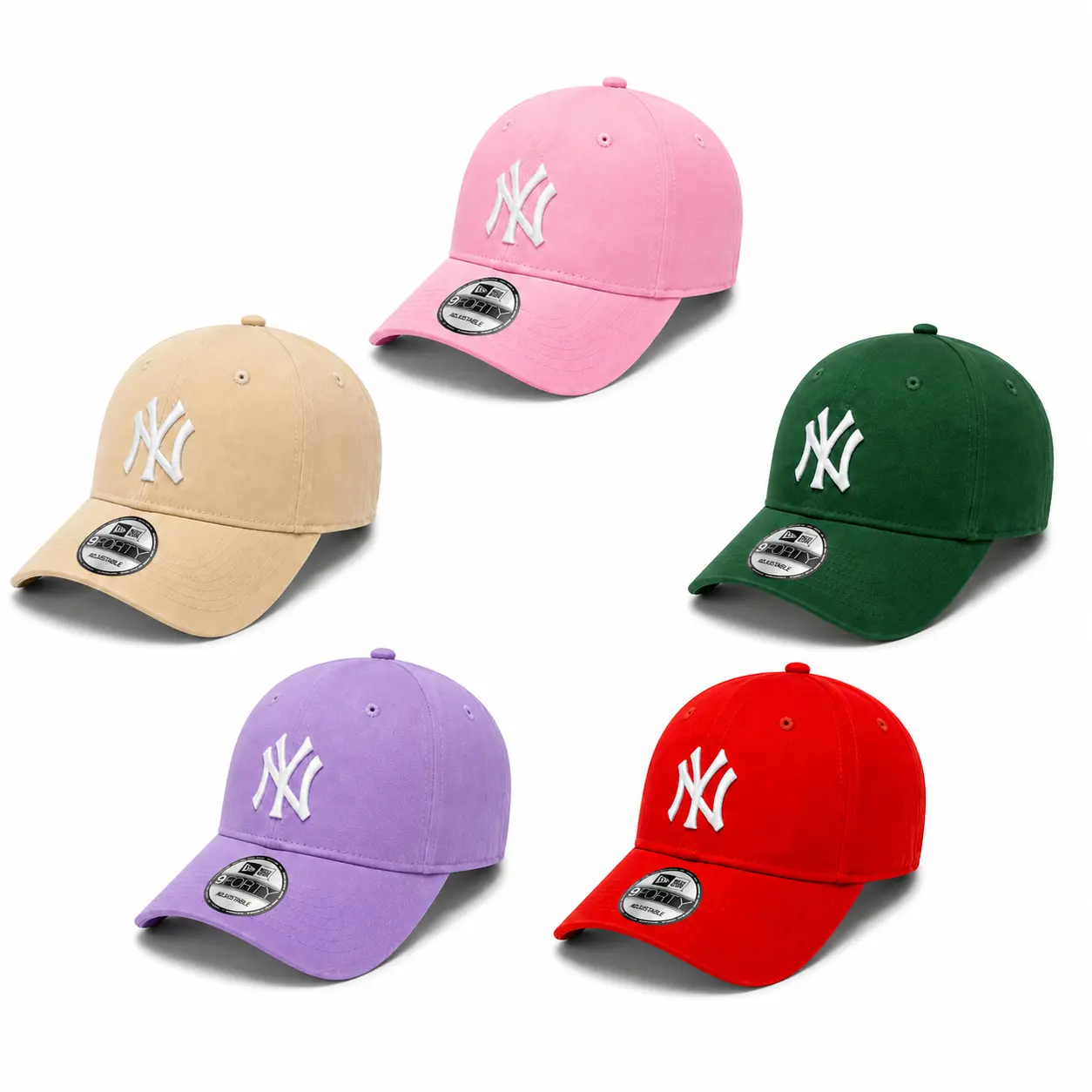 New Era MLB NY Yankees 9FORTY Cap Women, Yankees Pride Strapback Baseball Cap, Adjustable Metal MLB Logo Buckle, Red Black Blue White, Curved Brim Sports Cap, College Campus Streetwear, Back to School 2026