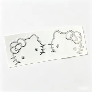 Viral TikTok Sanrio Hello Kitty Silver Sticker Set Cartoon 3D Pair Kawaii Raised 3D Decor Stickers for Phone, Case, Car & Daily Accessories