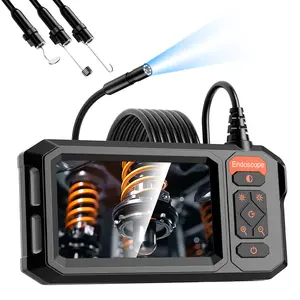 Borescope with Light, 1920P HD Endoscope Inspection Camera with 4.3" IPS Screen, 8mm Lens IP67 Waterproof with 8 LEDs, 16.5ft Semi-Rigid Snake Camera for Automotive Pipe Inspection