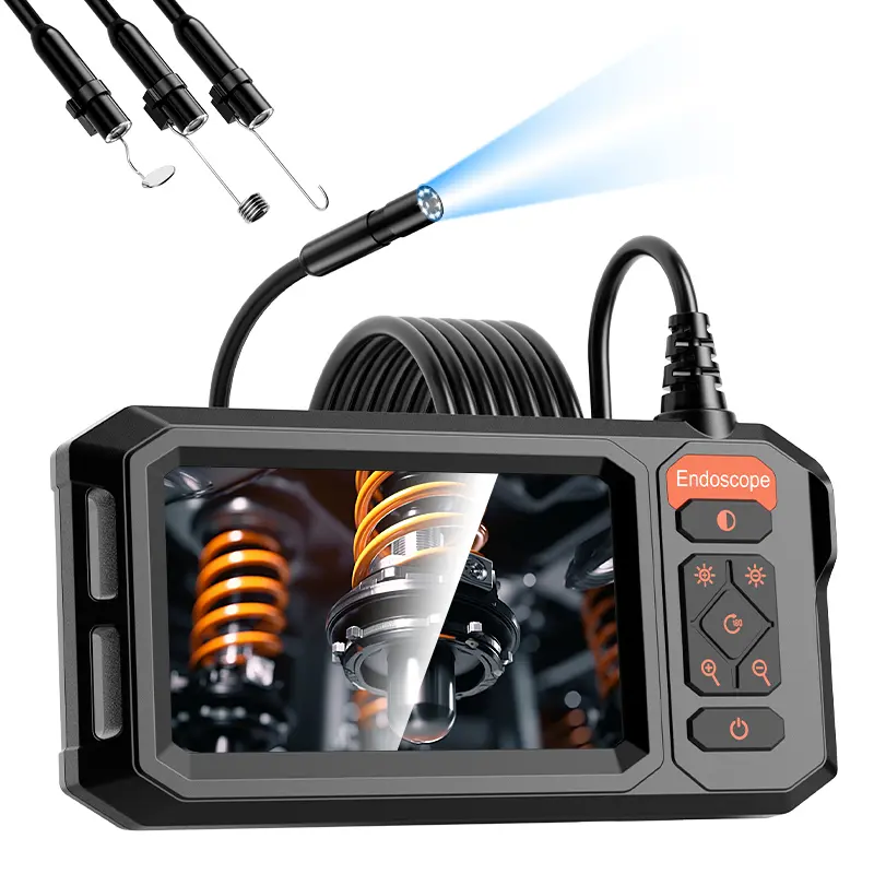 1920P HD Borescope Inspection Camera with Light, 4.3" IPS Screen, 8mm IP67 Waterproof Lens, 8 LEDs, 16.5ft Semi-Rigid Snake Camera for Automotive Pipe Repair, Magnet & Batteries Included (Christmas Gift)
