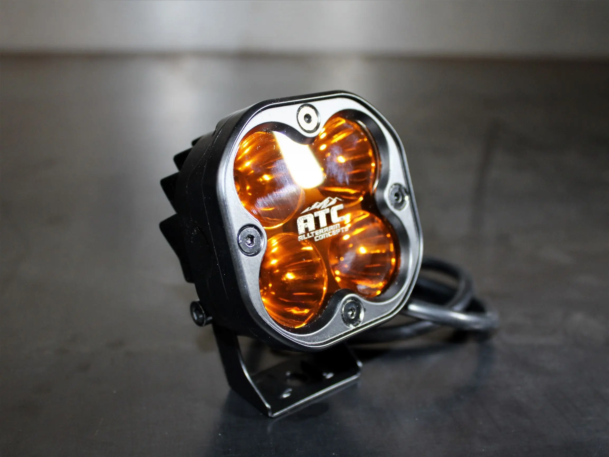 ATC X Jr 3"x3"x3" Mini LED Pod Lights - Spot Beam, Bolt-On, Long Range, Amber/Yellow/Clear - Off-Road LED Lights for Truck, RV, Overlanding