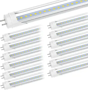 JESLED 2FT LED Tube Lights T8 G13 Bi-pin Type B 10W 24W Equivalent Fluorescent Bulbs Double-End Power 6000K Garage Workshop Warehouse Closet Cabinet LED Shop Lights 1120LM Ballast Bypass 24 Inch F20T12 Replacement 12 Pack