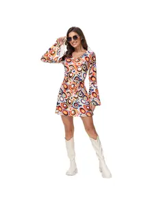Ladies Dress Up Accessory Set M-XL Vintage Nostalgic 80s Disco Show Clothes Festival Celebration Party Stage Uniform Set