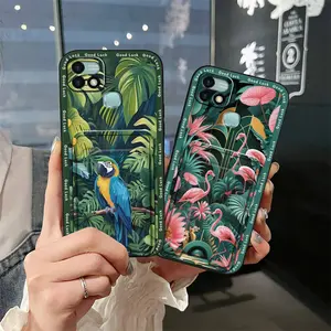 Silicone Dirt-resistant Phone Case For infinix X659B/HOT 10i Full wrap Anti-knock Card slot Waterproof Anti-dust Durable Card sleeve Fashion Design protective TPU Back Cover Cute