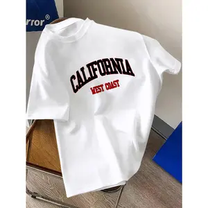 Men'S "California West Coast" Graphic T-Shirt - Casual, Short Sleeve, Round Neck, Lightweight & Breathable, Perfect for Beach & Outdoor Activities, Beach Casual Wear | Relaxed Fit Shirt | Comfortable Fit Shirt