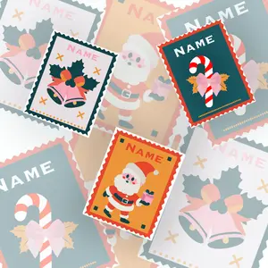 Personalized Christmas gift tags | 12 pack holiday stamp stickers