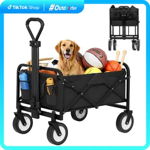 Outdoorfun Versatile Collapsible Dog Wagon Cart with High-Capacity Design and Wheels for Sports, Shopping, and Travel Compact and Portable Folding Cart with Wheels, Ideal for Camping, Shopping
