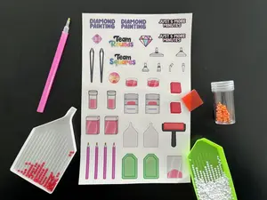 Diamond Painting Stickers, 2 Sheets, 74 Journal Stickers