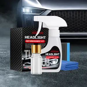 Automotive Headlight Refurbishment Kit Auto Headlight Renovation Repair Liquid With Sponge And Towel Remove Oxidation Car Headlamp Restoration Care Fluid Cleaner