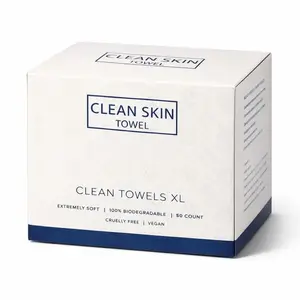 1 Pack 50 Sheets Extra Large Ultra Soft 100% Biodegradable Disposable Cleansing Face Towels, Ideal For Oily & Acne-Prone Skin, Gentle For Sensitive Skin, Seniors & Kids