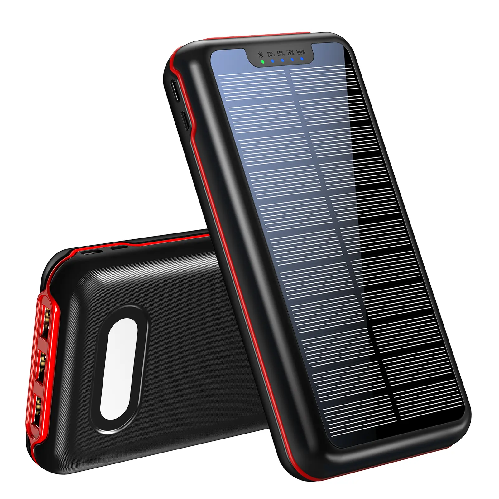 Citicr 30000mAh Multifunctional Power Bank - Solar Charging Battery with 3 USB Ports, LED Flashlight for Camping, Emergency Use | Smartphone, Mobile Accessories, >20000Mah