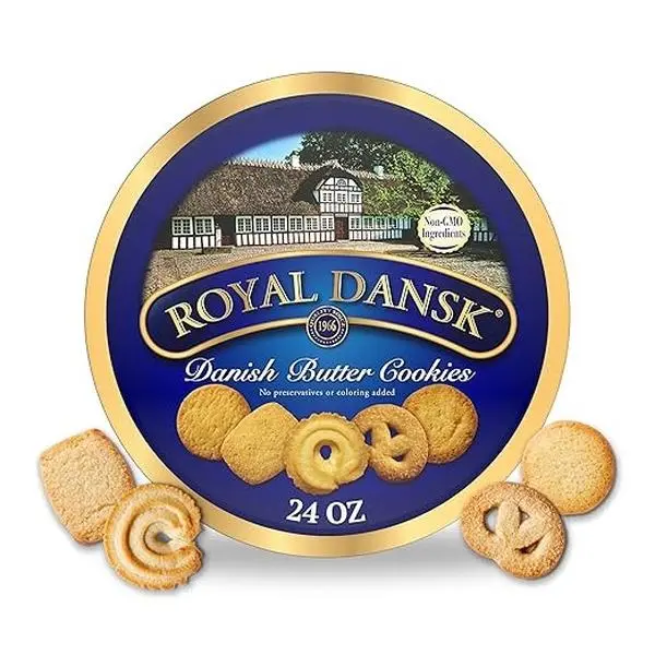 Royal Dansk Danish Butter Cookies, Premium Assorted Cookies in Gift Tin, Great for Sharing and Gifting, 12 oz