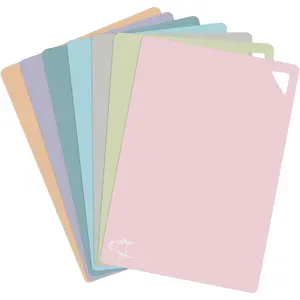 7 Pieces Plastic Flexible Cutting Boards For Kitchen, Non Slip Cutting Mats With Food Icons, Easy-Grip Handles, BPA- Free, 15"x12"