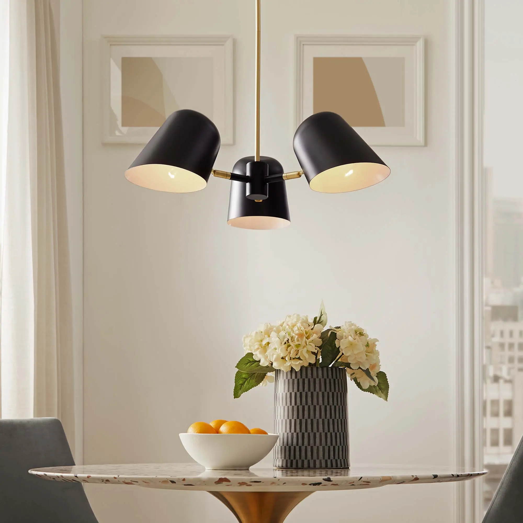 Modway Briana 3-Light Pendant Light in Black Modway Briana 3-Light Pendant Light in Black