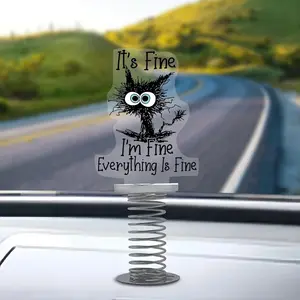 2D Acrylic Spring Toy Car Dashboard Decoration, Creative Custom Gift, Funny Desk Ornament, Event Souvenir, Unique Present Idea