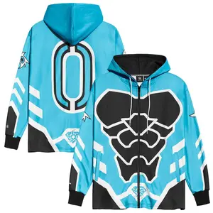 Penta Aqua Wrestling Hoodie, Full Zip Graphic Jacket Trendy Streetwear Pullover Lightweight Casual Outfit for Wrestling Fans Gift Idea