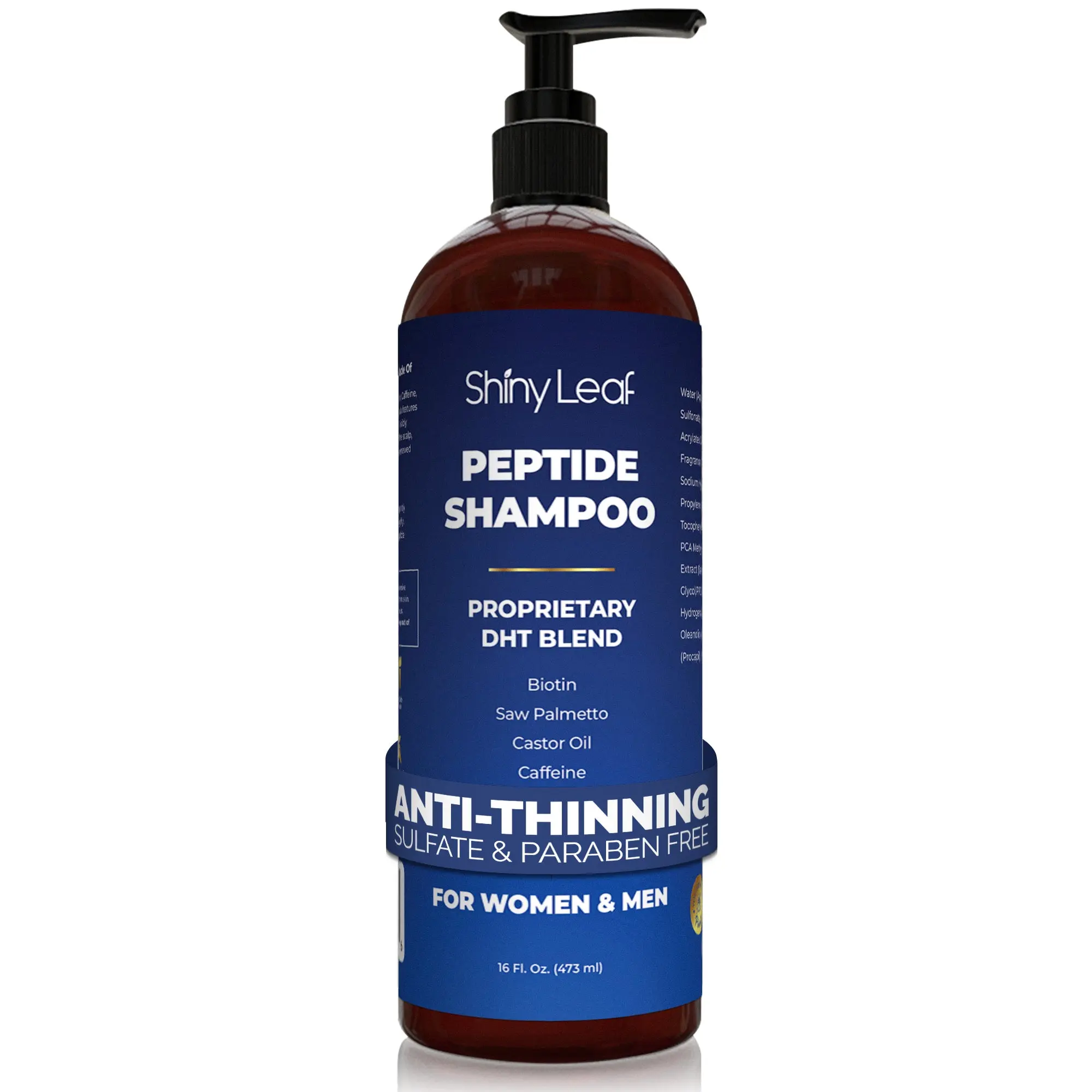 Peptide Shampoo for Thinning Hair and Hair Loss with Biotin, Caffeine & Saw Palmetto - Sulfate-Free, Color-Safe Daily Haircare, 16 fl oz, Peptides Blend, Scalp Health, Cleansing, Topical Peptides