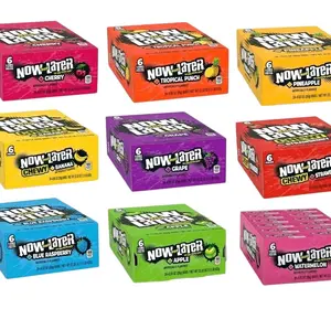 Now and Later, Banana, Original Taffy Chews Candy, 0.93 Bar, 22.32 Ounce (Pack of 24) Now and Later, Banana, Original Taffy Chews Candy, 0.93 Bar, 22.32 Ounce (Pack of 24)