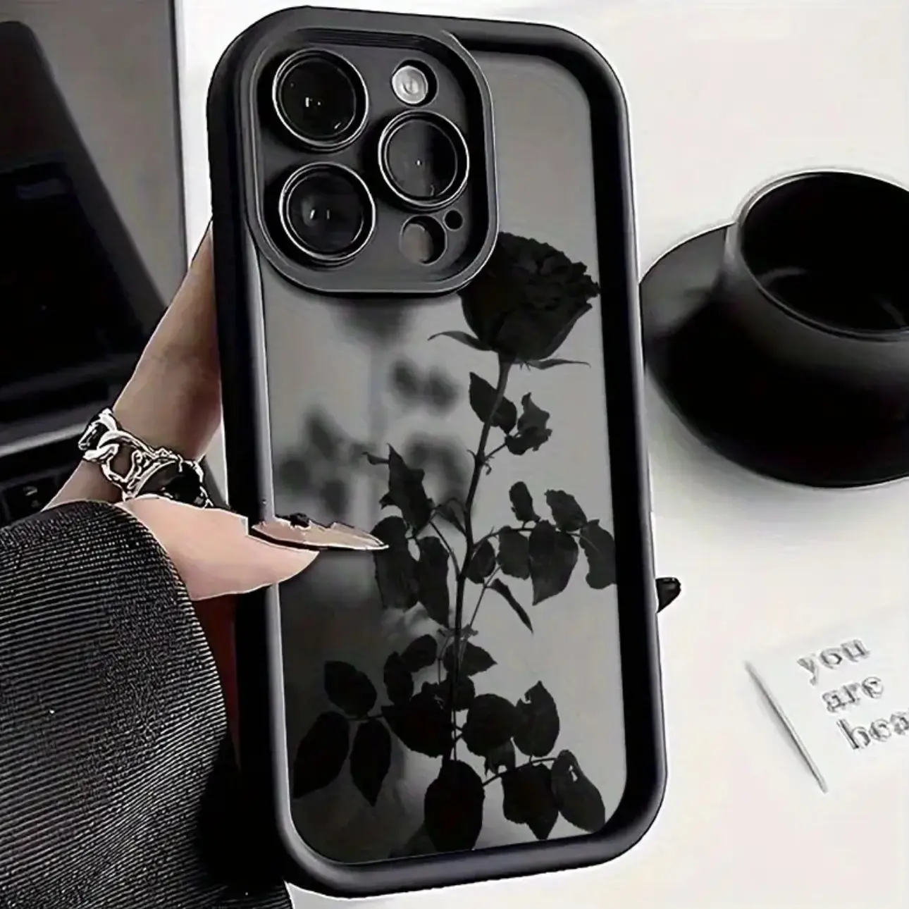 Smoky Black Rose TPU Phone Case by Mood In Case