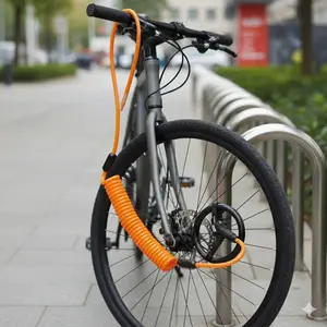Heavy-Duty Spring Steel Disc Brake Lock: Anti-Theft Device for Bikes, Motorcycles, Scooters. Features Cut & Rust-Resistant Steel Cable, Reinforced Security Against Violence, Outdoor Riding Accessory, Multi-Scene Use, with Audible Spring Alert.