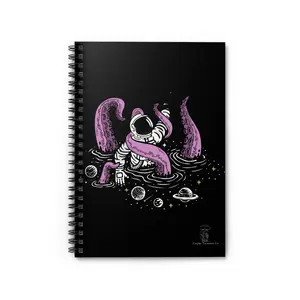 Astronaut Entangled by Pink Tentacles Spiral Notebook | Ruled Notebook