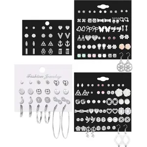 84 Pairs Aesthetic Stud & Hoop Earring Set | Hypoallergenic, 316L Stainless Steel, Daily Style Mix