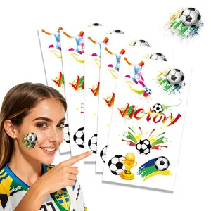 Five-pack of new football tattoo stickers for cheering fans at the World Cup in the US, Canada, and Mexico, face stickers for cheerleader performances and decorations