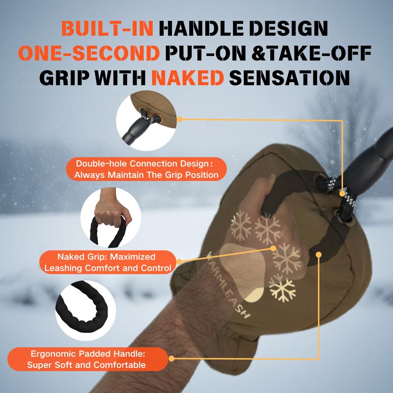 【WarmLeash️️️】 Dog Leash with Thermal Mitten for Cold Weather Dog Walking, Winter Dog Leash with Built-in Handle, Winter Dog Walking Essentials, 6 FT, 1/2 inch 【WarmLeash️️️】 Dog Leash with Thermal Mitten for Cold Weather Dog Walking, Winter Dog Leash with Built-in Handle, Winter Dog Walking Essentials, 6 FT, 1/2 inch