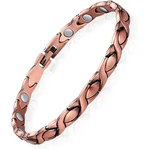 Magnetic Copper Anklets for Women Copper Ankle Bracelet for Women 99.99% Pure Copper with Magnets for Feet & Ankles (X Shape)