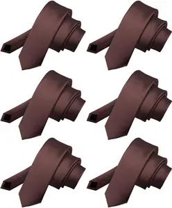 Vittorio Farina Solid Satin Skinny Necktie Multipacks (6)