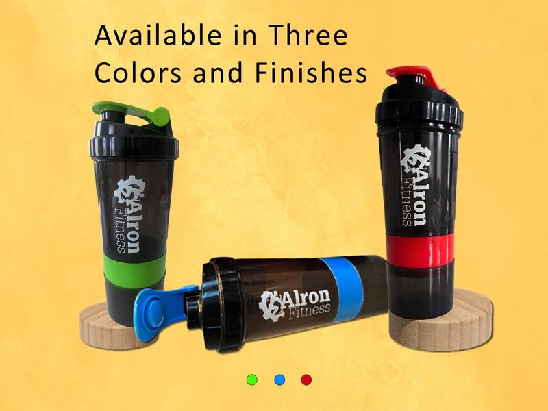 ALRON FITNESS Protein Shaker Bottle 500ml - Premium Gym Protein Shake Cup, Leak-Proof Flip Cap, Mixing Ball & Powder Storage, Perfect for Sports and Workout (16oz) (Blue)