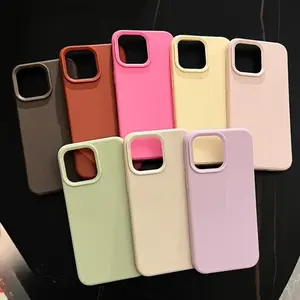 Solid Color Phone Case, Shockproof Phone Protective Cover, Phone Accessory Compatible with iPhone 12 13 14 15 Pro Max, Casing