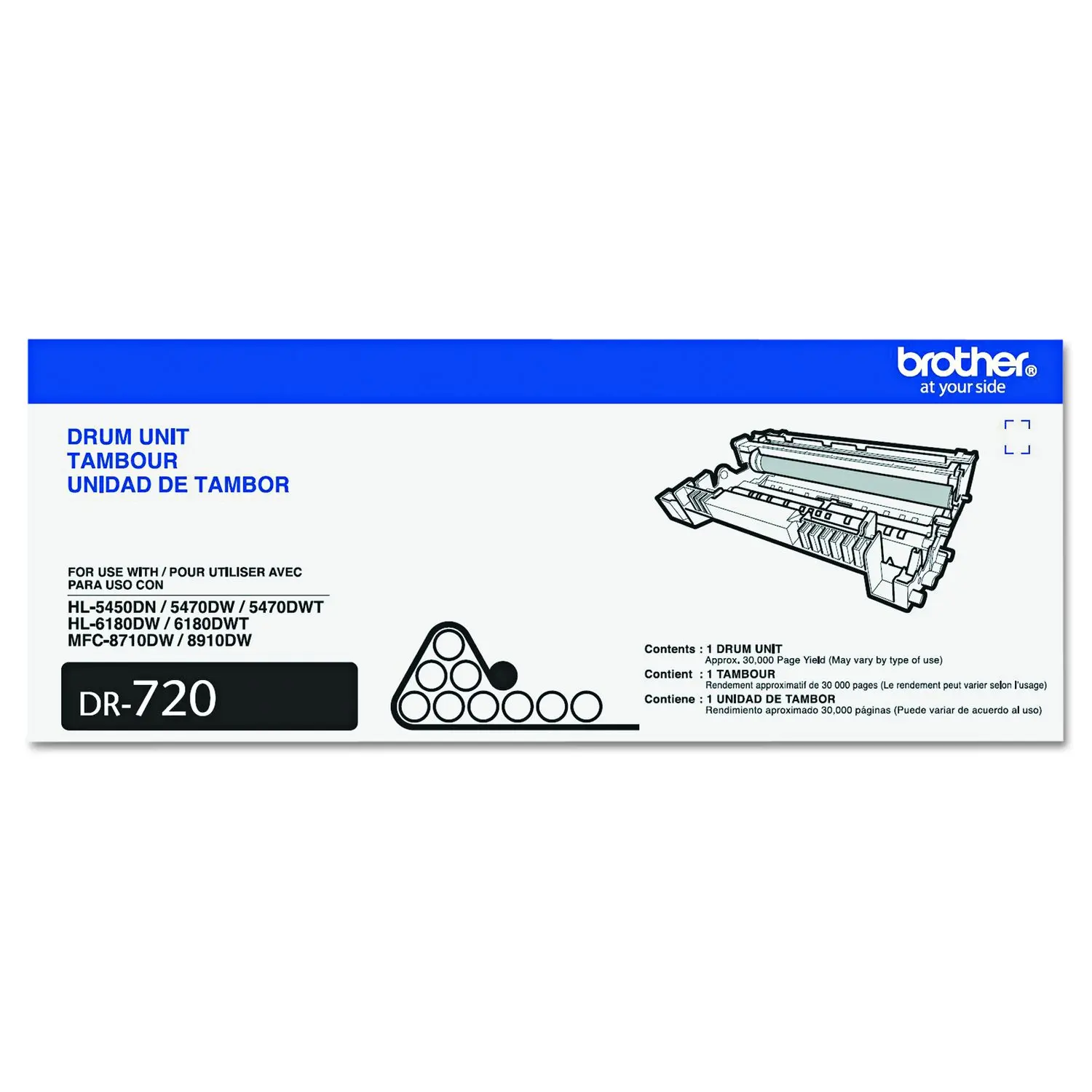 Brother DR720 Drum Unit for Printing, High-Yield Replacement for Office Users (Approx. 30,000 Page Yield)