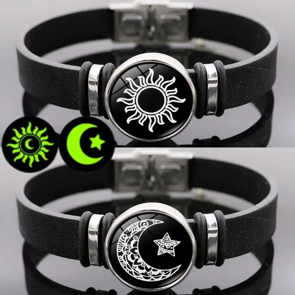 Hot 1/2Pcs Luminous Sun Moon Braided Bracelets for Lovers Adjustable Couple Bracelets Fashion Valentine Day Jewelry Girlfriend Gift for love