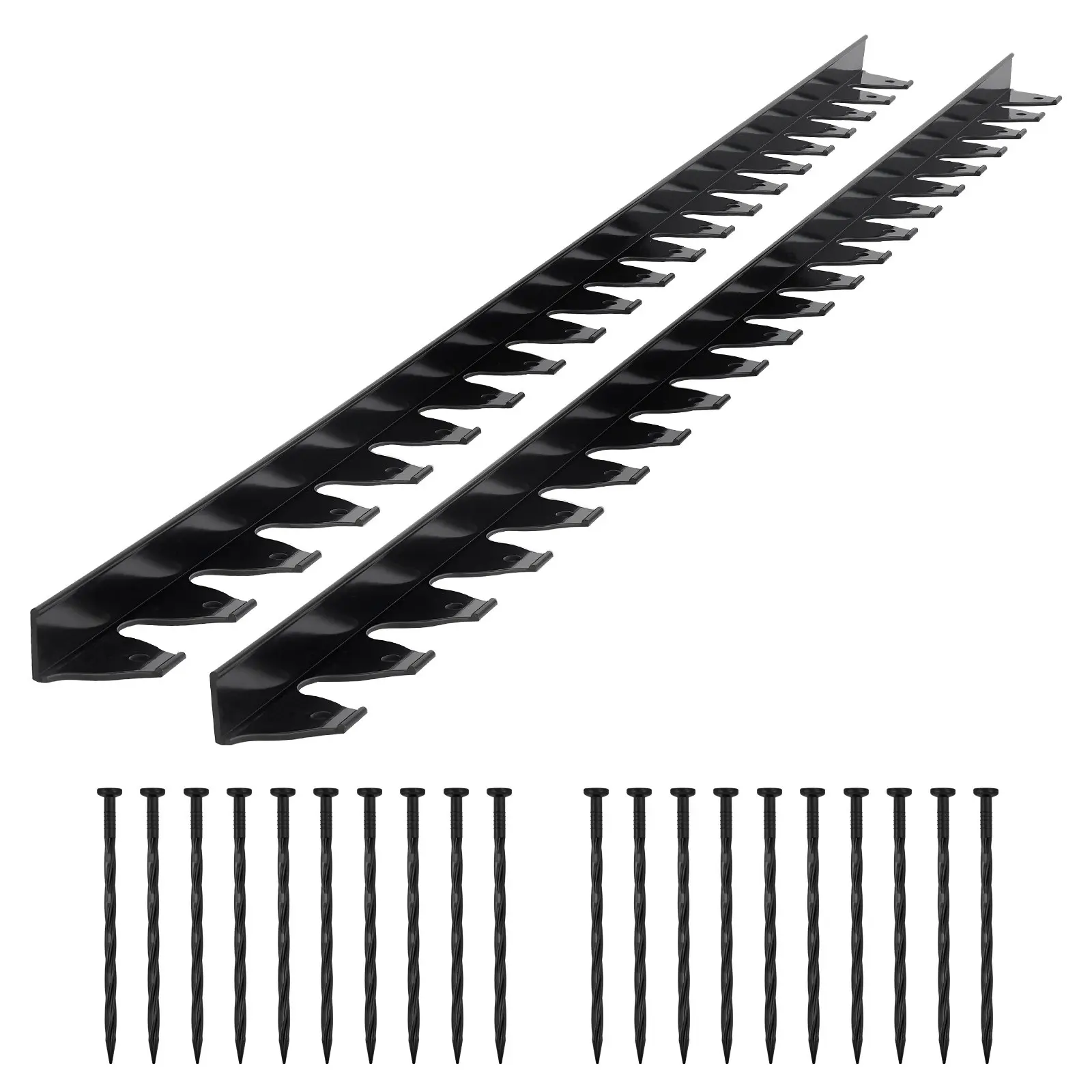【DealsForYouDays】【DealsForYouDays】VEVOR Plastic Landscape Edging Border Divider (60 ft Total Length), 10Pcs 6ft x 1.6in No-Dig Garden Edger with 60 Spikes, Sun-Resistant Flowerbed Accessory for DIY Garden Layouts, Father's Day Gift, 60 Ft Length