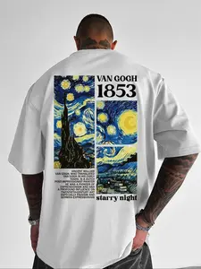 Men's Classic Digital Print T-Shirt, Summer Round Neck Short Sleeve Casual Comfortable Top, Ideal for Outdoor Summer Wear