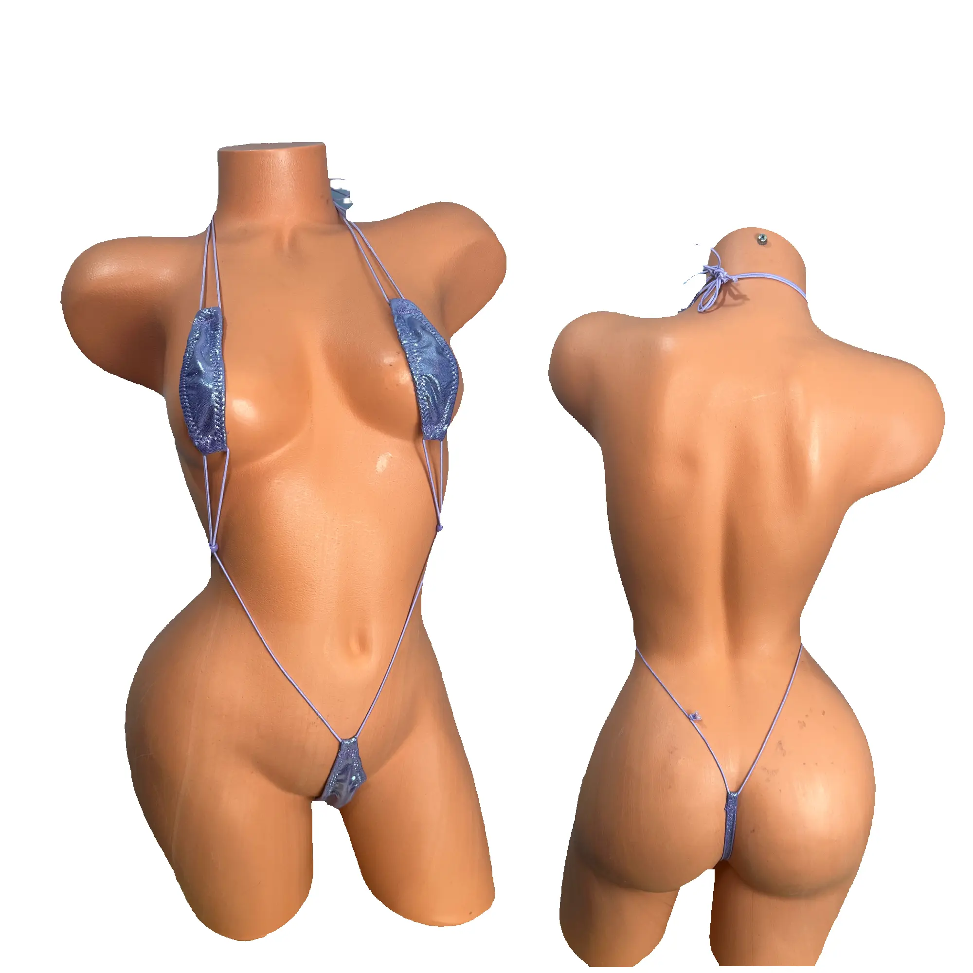 Lilac metallic slingshot bikini