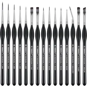 Detail Paint Brushes Set, 15pcs Miniature Brushes for Fine Detailing & Art Painting - Acrylic, Oil, Watercolors & Paint by Number, Models, Face, Nail, Craft