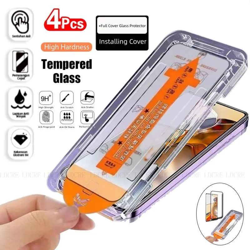 4/3/2/1Pcs For Xiaomi 11T Pro Glass Xiaomi 11T Tempered Glass HD 9H Dust Free Full Cover Glue Screen Protector Xiaomi Mi 11T Pro