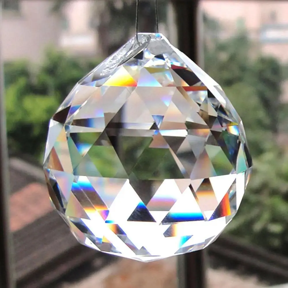 100% New Brand Prism Crystal Ball (30mm, 12g) - 20/40mm Options Available, Sun Catcher Glass Ball for Chandeliers, DIY Hanging Pendant, Wedding Decor, Wholesale, Perfect Gift, Shinning, 12 G